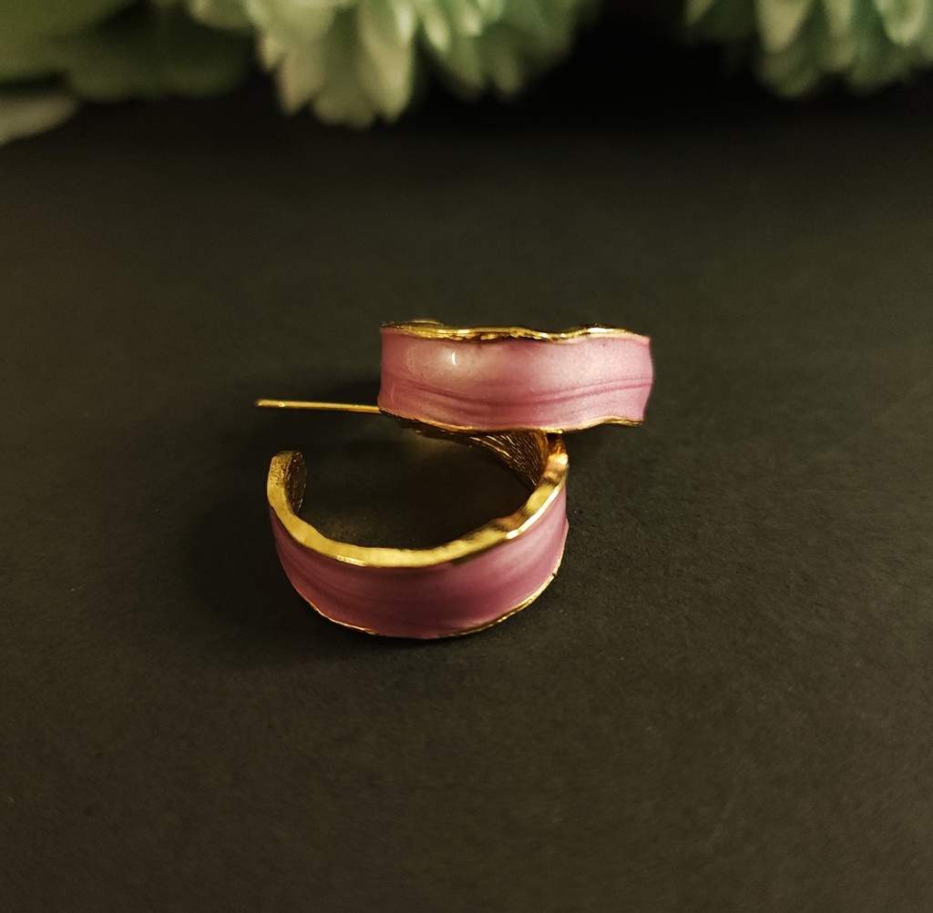 Elegant Purple Resin Hoop Earrings
