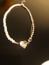 Retro Korean Crystal Heart Necklace