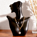 Elegant Pearl Necklace with Fashion Chain Pendant