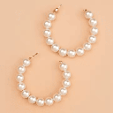 Elegant Pearl Delight Circular Hoop Earrings