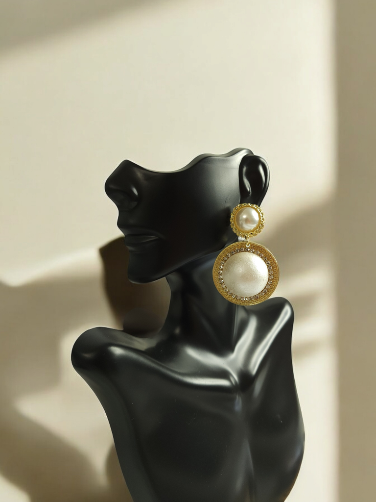Exquisite Round Vintage Pearl Earrings