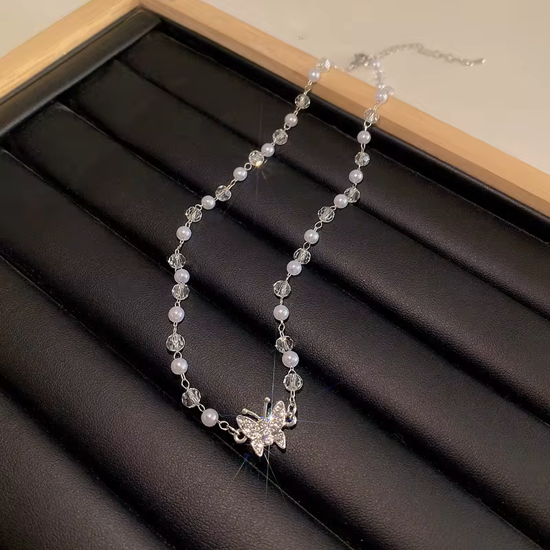 Butterfly Pearl Necklace