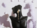 Elegant White Shell Flower Pearl Tassel Earrings