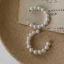 Elegant Pearl Delight Circular Hoop Earrings
