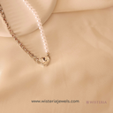 Retro Korean Crystal Heart Necklace