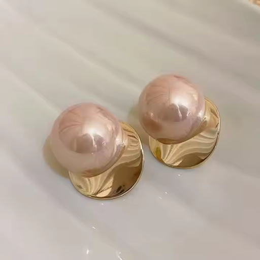 [ER-126-7-Pin] Minimalist Pink Pearl Stud Earrings