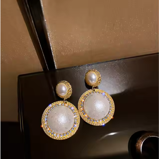 [ER-208-89-Whi] Exquisite Round Vintage Pearl Earrings