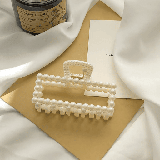 [CL-186-67-Whi] Premium Korean Rectangle Claw Clip