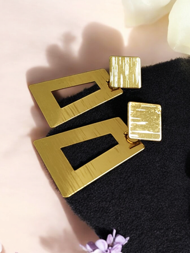[ER-236-117-Gol] Elegant Retro Geometric Rhombus Trapezoid Drop Earrings