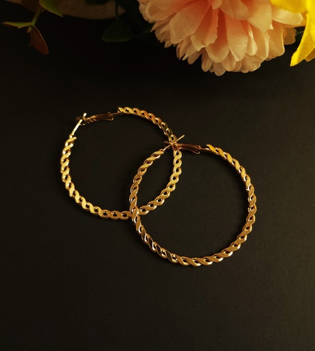 [ER-226-107-Gol] Classic Gold Circular Hoop Earrings