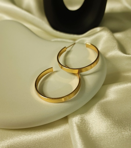 [ER-221-102-Gol] Swanky Large Gold Hoop Earrings