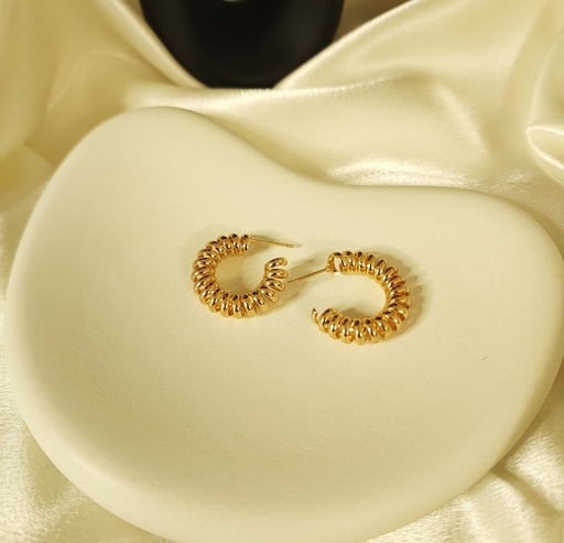 [ER-318-199-Gol] Layered Twisted Korean Gold Hoop Earring