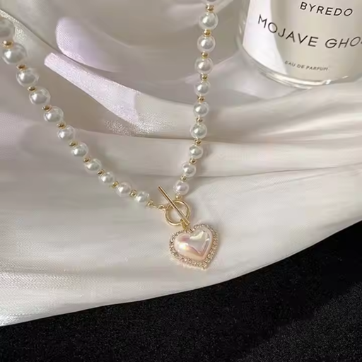 [NS-309-190-Whi] Korean Style Beaded Vintage Necklace