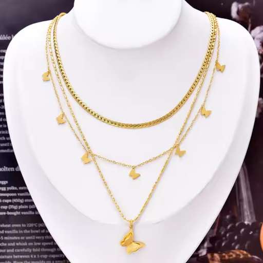 [NS-304-185-Gol] Retro Butterfly Necklace