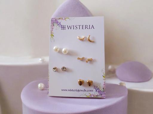 [ES-356-237-Mix] Set of 5 Work Week Stud Earrings