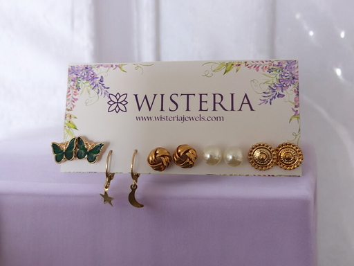 [ES-348-229-Mix] Set of 5 Stylish Stud Earrings