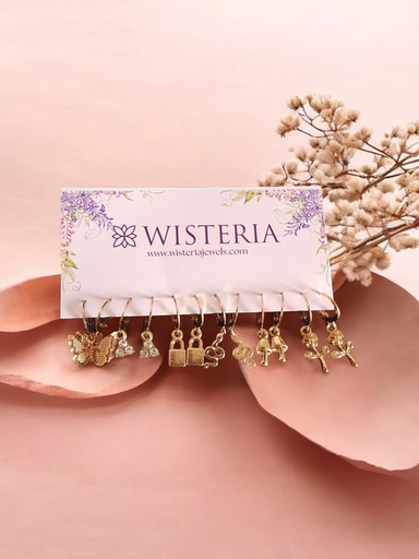 [ES-333-214-Gol] 6 Pairs Of Korean Huggie Earrings