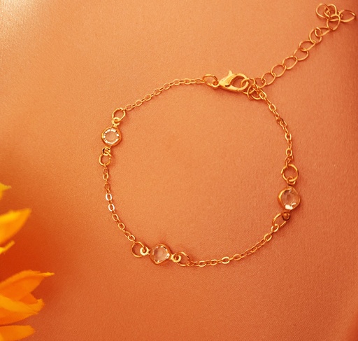 [BR-426-307-Gol] Twilight Sparkle: Rhinestone Accented Chain Bracelet