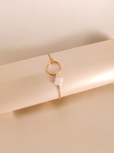 [BR-364-245-Gol] Serendipity Chain Bracelet with Clover and Circle Charms