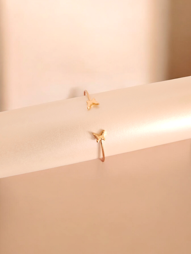 [BR-360-241-Gol] Butterfly Open-End Bangle Bracelet	