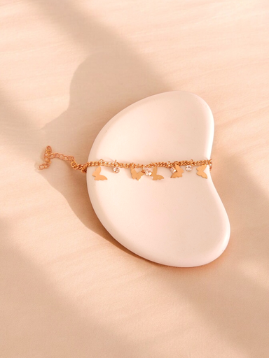 [BR-362-243-Gol] Flutter Chain Bracelet with Enchanted Butterfly Charms