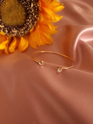 [BR-407-288-Gol] Eternal Sparkle Rhinestone Open-End Bangle