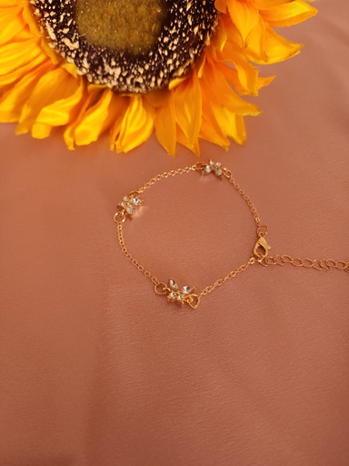 [BR-363-244-Gol] Ethereal Charm Bracelet with Graceful Butterfly Accents